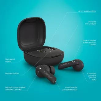 LAMAX Clips1 ANC - in-ear slušalice - crne