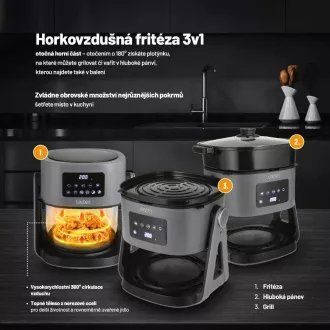 Lauben Glass&Grill Air Fryer 3in1 5500BG - friteza na vrući zrak Lauben Glass&Grill Air Fryer 3in1 5500BG - friteza na vrući zrak
