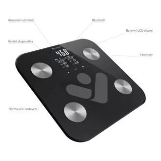 TrueLife FitScale W6 BT - bluetooth vaga za bioelektričnu impedanciju - crna