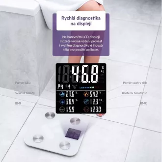 TrueLife FitShape S6 BT - bluetooth vaga za bioelektričnu impedanciju - bijela