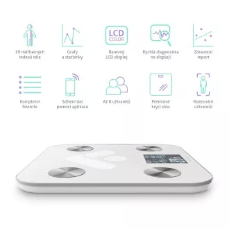 TrueLife FitShape S6 BT - bluetooth vaga za bioelektričnu impedanciju - bijela