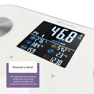TrueLife FitShape S6 BT - bluetooth vaga za bioelektričnu impedanciju - bijela