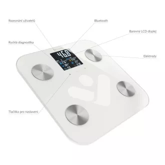 TrueLife FitShape S6 BT - bluetooth vaga za bioelektričnu impedanciju - bijela