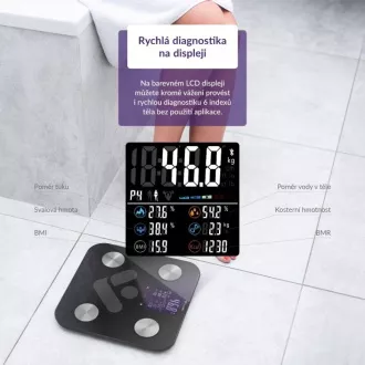 TrueLife FitShape S6 BT - bluetooth vaga za bioelektričnu impedanciju - crna