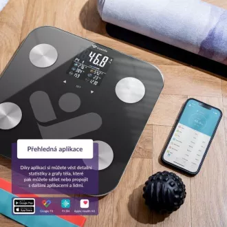 TrueLife FitShape S6 BT - bluetooth vaga za bioelektričnu impedanciju - crna