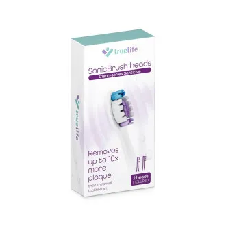 TrueLife SonicBrush glave Clean-serije, osjetljive bijele, pakiranje od 2 komada