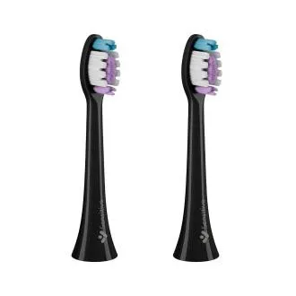 TrueLife SonicBrush glave Clean-serije, osjetljive crne, pakiranje od 2 komada