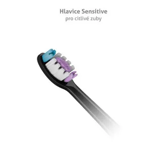 TrueLife SonicBrush glave Clean-serije, osjetljive crne, pakiranje od 2 komada