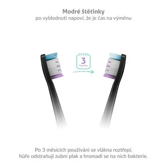 TrueLife SonicBrush glave Clean-serije, osjetljive crne, pakiranje od 2 komada