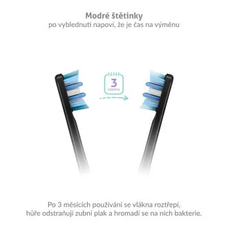 TrueLife SonicBrush glave Clean-serije, izbjeljujuće crne, pakiranje od 8 komada