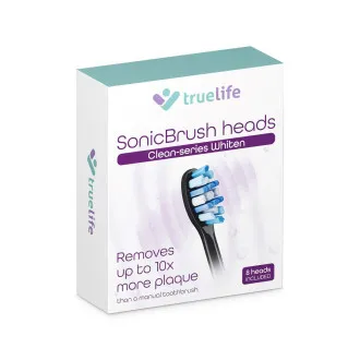 TrueLife SonicBrush glave Clean-serije, izbjeljujuće crne, pakiranje od 8 komada