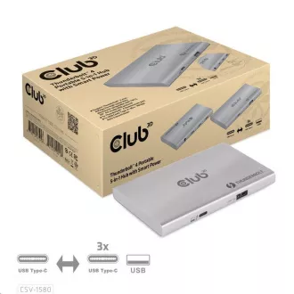 Club3D hub Thunderbolt 4 prijenosni 5-u-1 hub sa pametnim napajanjem