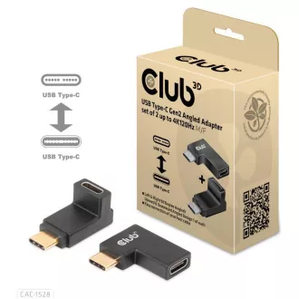 Club3D USB-C Gen2 kutni adapter set od 2, 4K120Hz, 240W, (M/Ž)