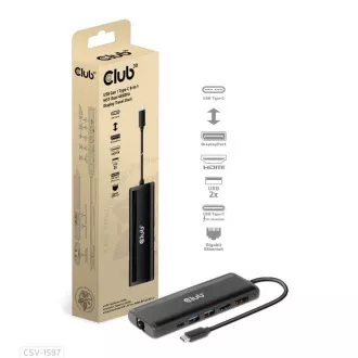 Club 3D USB-C 8-u-1 priključna stanica, 1xDP, 1xHDMI, 1xUSB-C PD100W, 2xUSB, čitač SD kartica, siva Club 3D USB-C 8-u-1 priključna stanica, 1xDP, 1xHDMI, 1xUSB-C PD100W, 2xUSB, čitač SD kartica, siva