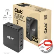 Club3D putni punjač 140W GaN tehnologija, 3xUSB-C, 1xUSB-A, PPS + PD 3.1 podrška