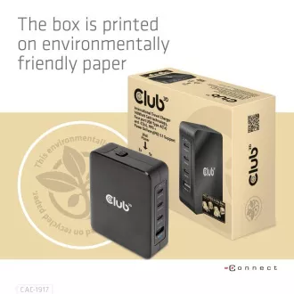 Club3D putni punjač 140W GaN tehnologija, 3xUSB-C, 1xUSB-A, PPS + PD 3.1 podrška