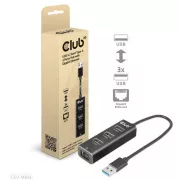 Club3D Hub, USB-A 3.2 Gen1 do 3x USB 3.1, Gigabit Ethernet