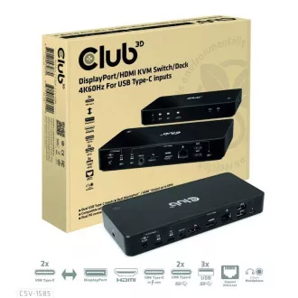 Club3D USB-C priključna stanica 10v1, 1xDP, 1xHDMI, 3xUSB-C, 3xUSB, 1xRJ45, 1x3,5 mm, crna Club3D USB-C priključna stanica 10v1, 1xDP, 1xHDMI, 3xUSB-C, 3xUSB, 1xRJ45, 1x3,5 mm, crna