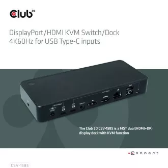 Club3D USB-C priključna stanica 10v1, 1xDP, 1xHDMI, 3xUSB-C, 3xUSB, 1xRJ45, 1x3,5 mm, crna Club3D USB-C priključna stanica 10v1, 1xDP, 1xHDMI, 3xUSB-C, 3xUSB, 1xRJ45, 1x3,5 mm, crna