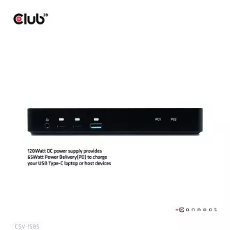 Club3D USB-C priključna stanica 10v1, 1xDP, 1xHDMI, 3xUSB-C, 3xUSB, 1xRJ45, 1x3,5 mm, crna Club3D USB-C priključna stanica 10v1, 1xDP, 1xHDMI, 3xUSB-C, 3xUSB, 1xRJ45, 1x3,5 mm, crna