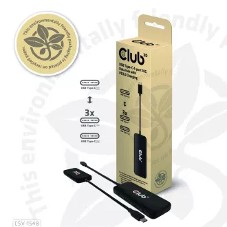 Club3D čvorište 1xUSB-C do 4xUSB-C, 10Gbps priključak, PD 3.0