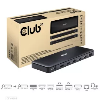 Club3D USB-C priključna stanica 12v1, 1xDP, 1xHDMI, 2xUSB-C, 4xUSB, 1xRJ45, crna Club3D USB-C priključna stanica 12v1, 1xDP, 1xHDMI, 2xUSB-C, 4xUSB, 1xRJ45, crna