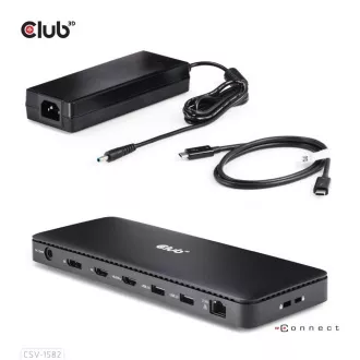 Club3D USB-C priključna stanica 12v1, 1xDP, 1xHDMI, 2xUSB-C, 4xUSB, 1xRJ45, crna Club3D USB-C priključna stanica 12v1, 1xDP, 1xHDMI, 2xUSB-C, 4xUSB, 1xRJ45, crna
