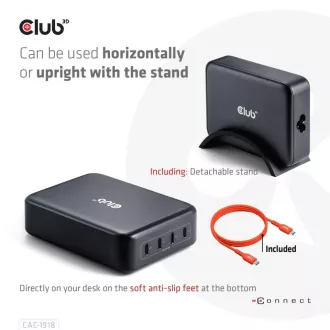 Club3D putni punjač 240W GaN tehnologija, 4xUSB-C, PPS + PD 3.1 podrška