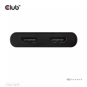 Club3D Video Hub USB-C/A na 2xHDMI 2.0, Dvostruki monitor, 4K60Hz (M/Ž)