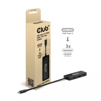 Club3D čvorište MST USB-C na 3xHDMI, Jednostruko: 8K30Hz, Trostruko: 4K60Hz Club3D čvorište MST USB-C na 3xHDMI, Jednostruko: 8K30Hz, Trostruko: 4K60Hz