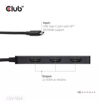 Club3D čvorište MST USB-C na 3xHDMI, Jednostruko: 8K30Hz, Trostruko: 4K60Hz Club3D čvorište MST USB-C na 3xHDMI, Jednostruko: 8K30Hz, Trostruko: 4K60Hz