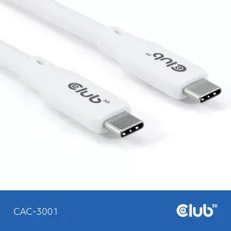 Club3D kabel USB-C 4.0, 20Gbps, 4K60Hz, PD 240W, 2m, bijeli