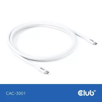 Club3D kabel USB-C 4.0, 20Gbps, 4K60Hz, PD 240W, 2m, bijeli