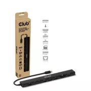 Club3D USB-C priključna stanica 10v1, 140W PD, 1xHDMI, 3xUSB-C, 3xUSB, 1xRJ45, crna