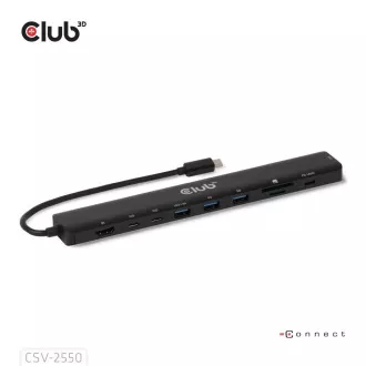 Club3D USB-C priključna stanica 10v1, 140W PD, 1xHDMI, 3xUSB-C, 3xUSB, 1xRJ45, crna Club3D USB-C priključna stanica 10v1, 140W PD, 1xHDMI, 3xUSB-C, 3xUSB, 1xRJ45, crna