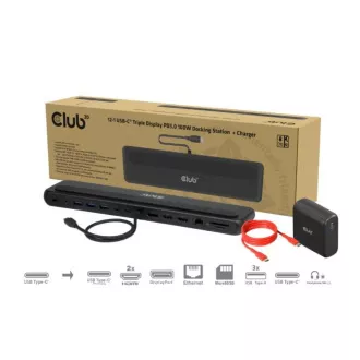 Club3D USB-C priključna stanica 12v1, 2xHDMI, 1xDP, 2xUSB-C, 3xUSB, 1xRJ45, 1x3,5 mm, crna Club3D USB-C priključna stanica 12v1, 2xHDMI, 1xDP, 2xUSB-C, 3xUSB, 1xRJ45, 1x3,5 mm, crna