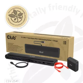 Club3D USB-C priključna stanica 12v1, 2xHDMI, 1xDP, 2xUSB-C, 3xUSB, 1xRJ45, 1x3,5 mm, crna Club3D USB-C priključna stanica 12v1, 2xHDMI, 1xDP, 2xUSB-C, 3xUSB, 1xRJ45, 1x3,5 mm, crna