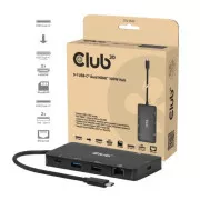 Club3D USB-C 9-u-1 priključna stanica, 2xHDMI, 1xUSB-C, 1xUSB-C PD, 2xUSB, 1xRJ45, microSD/SD, crna