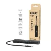Club3D USB-C 7-u-1 priključna stanica, 1xHDMI, 1xUSB-C PD, 2xUSB, 1xRJ45, microSD/SD, crna