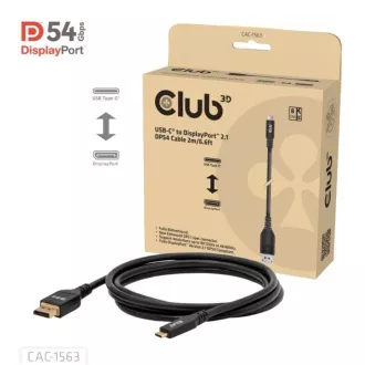 Club3D kabel USB-C na DisplayPort 2.1 DP54 dvosmjerni, 8K120Hz, 4K480Hz, 2 m Club3D kabel USB-C na DisplayPort 2.1 DP54 dvosmjerni, 8K120Hz, 4K480Hz, 2 m