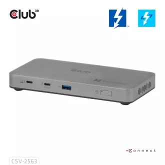 Club3D hub Thunderbolt 5 5u1, 3x USB-C TB5, 1x USB-A, 1x8K60Hz, 3x 5K60Hz, Thunderbolt Share certifikat, 180W