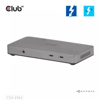Club3D hub Thunderbolt 5 5u1, 3x USB-C TB5, 1x USB-A, 1x8K60Hz, 3x 5K60Hz, Thunderbolt Share certifikat, 180W