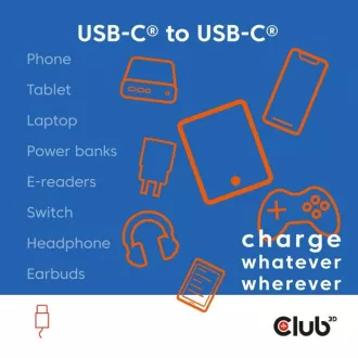 Club3D magnetski USB-C kabel, 240W PD3.1, 480 Mbps, 2 m, plavi