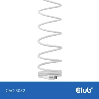 Club3D magnetski USB-C kabel, 240W PD3.1, 480 Mbps, 2 m, bijeli Club3D magnetski USB-C kabel, 240W PD3.1, 480 Mbps, 2 m, bijeli