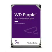 WD PURPLE WD33PURZ 3TB, SATA III 3.5", 256MB, 175MB/s, Low Noise, CMR