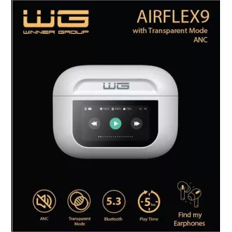 WG - Bluetooth slušalice WG AirFlex 9 sa zaslonom, Avatar, ANC, bijele