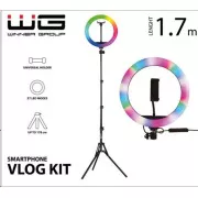 WG - Vlog Kit osnovni set za snimanje video blogova, s RGB LED svjetlom i stativom od 1,7 metara