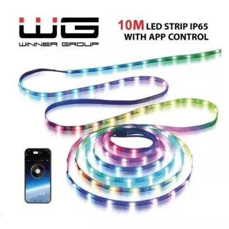 WG - Pametna LED traka WG11, 10 metara, s aplikacijom, IP 65, s adapterom za napajanje