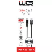 WG - Podatkovni kabel Type-C na Type-C, 2 metra, crni