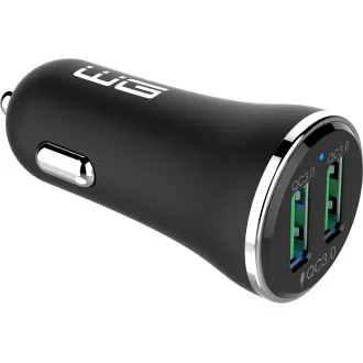 WG - Auto punjač 2x USB-A 36W, QC 3.0 + QC 3.0, crni